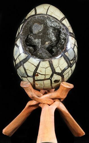 Huge, Septarian Dragon Egg Geode - Crystal Filled #50824